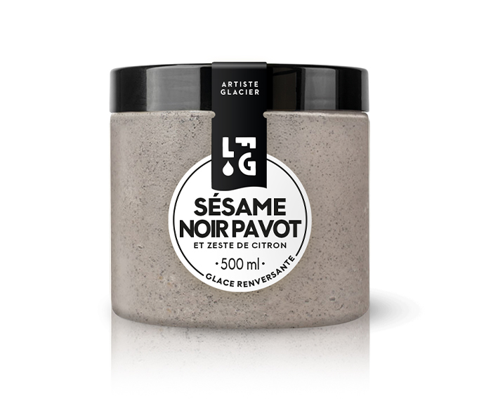 Crème glacée Sésame noir Pavot et zeste de citron