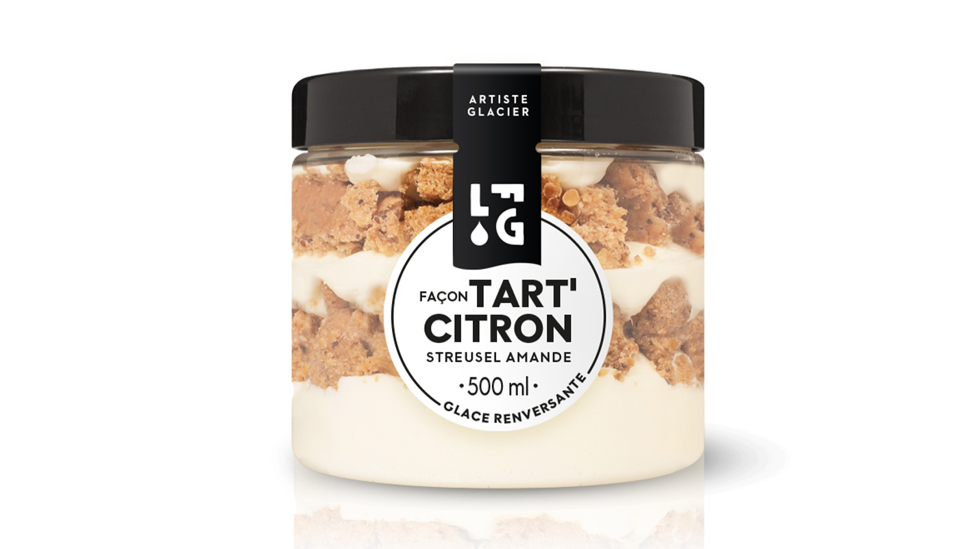 Glace façon tart' citron et streusel amande