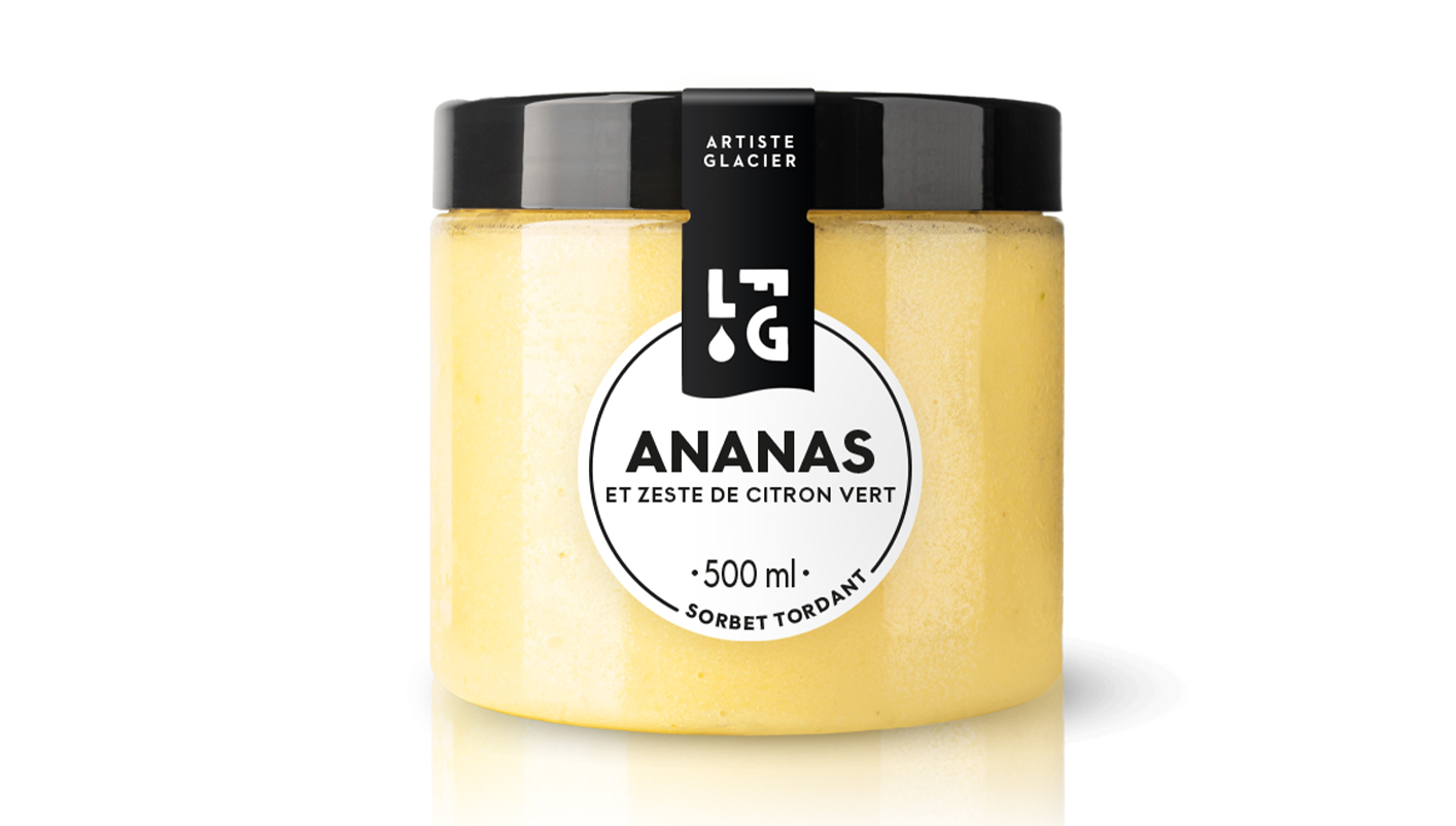 Sorbet Plein Fruit ananas zestes de citron vert