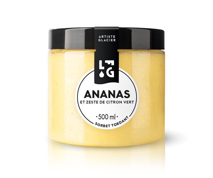 Sorbet Plein Fruit ananas zestes de citron vert