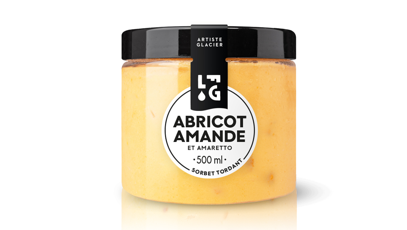 Sorbet plein fruit abricot amande et Amaretto