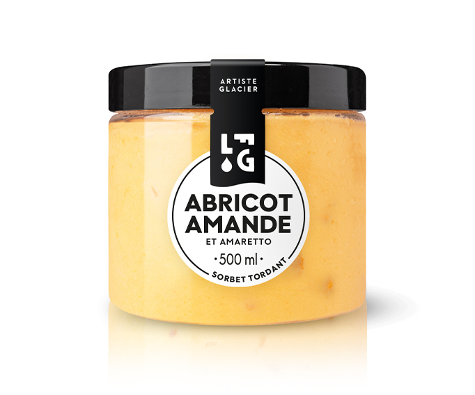 Sorbet plein fruit abricot amande et Amaretto