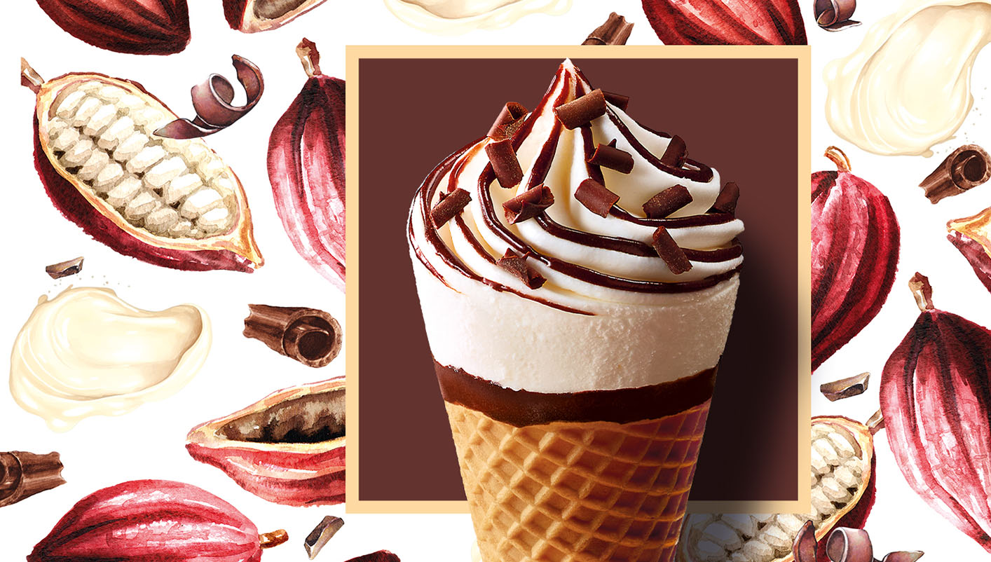6 Cornets stracciatella cœur de sauce au chocolat