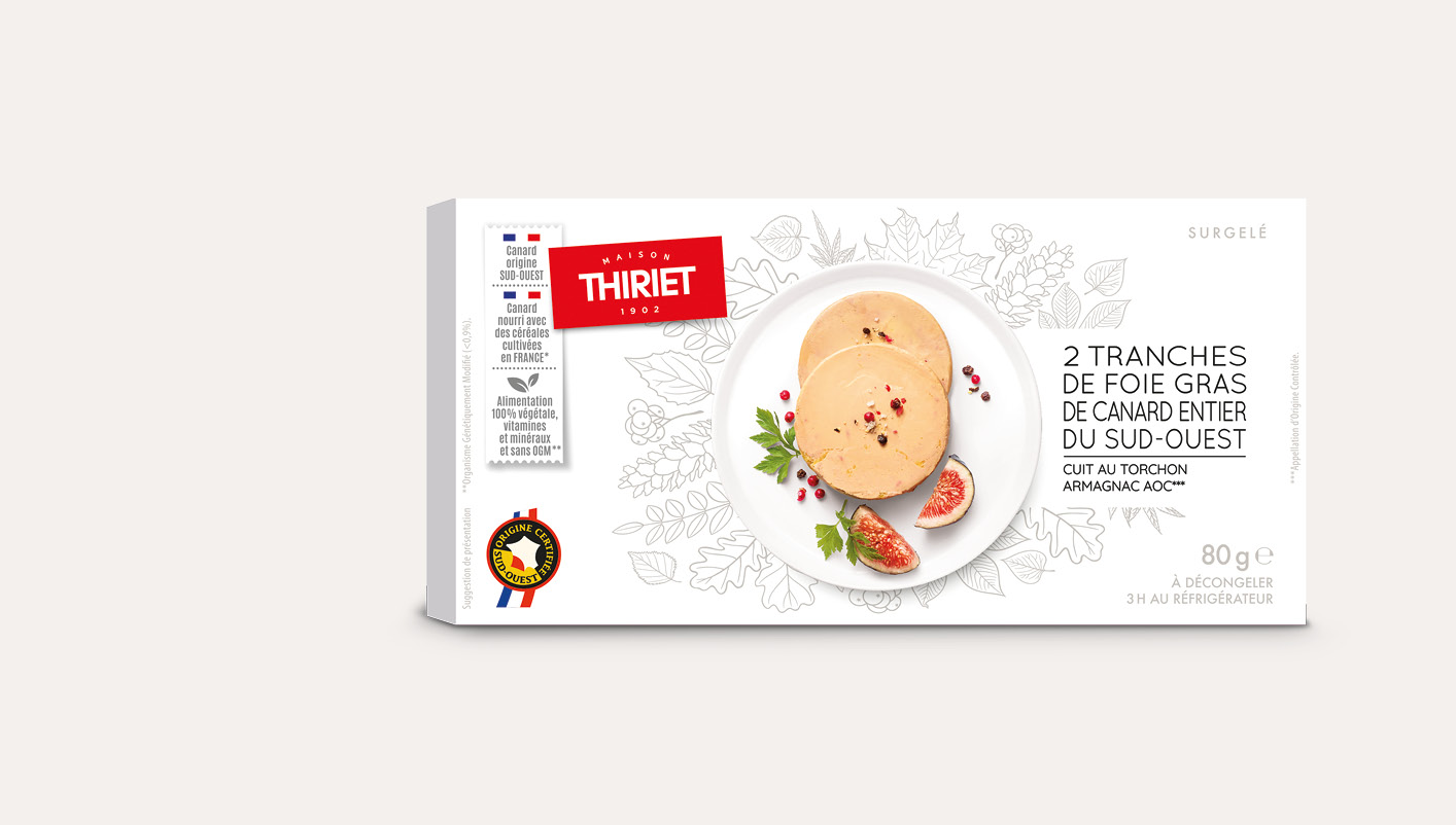2 Tranches de foie gras de canard entier du Sud-Ouest, cuit
