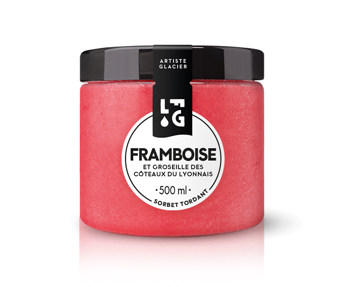 Sorbet plein fruit artisanal framboise et groseille