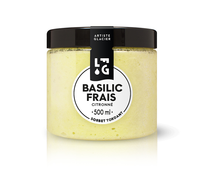 Sorbet artisanal basilic frais citronné