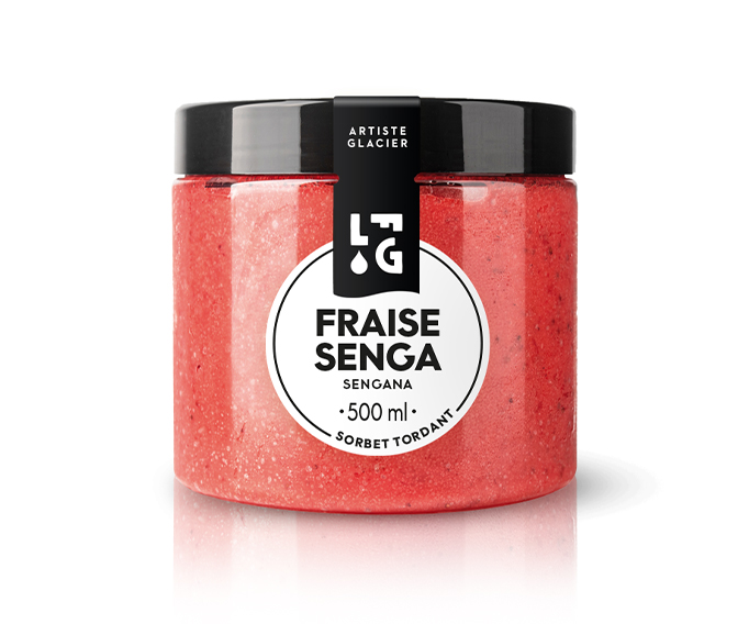 Sorbet plein fruit artisanal fraise Senga Sengana