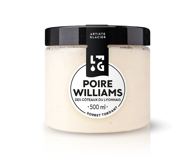 Sorbet plein fruit artisanal poire Williams