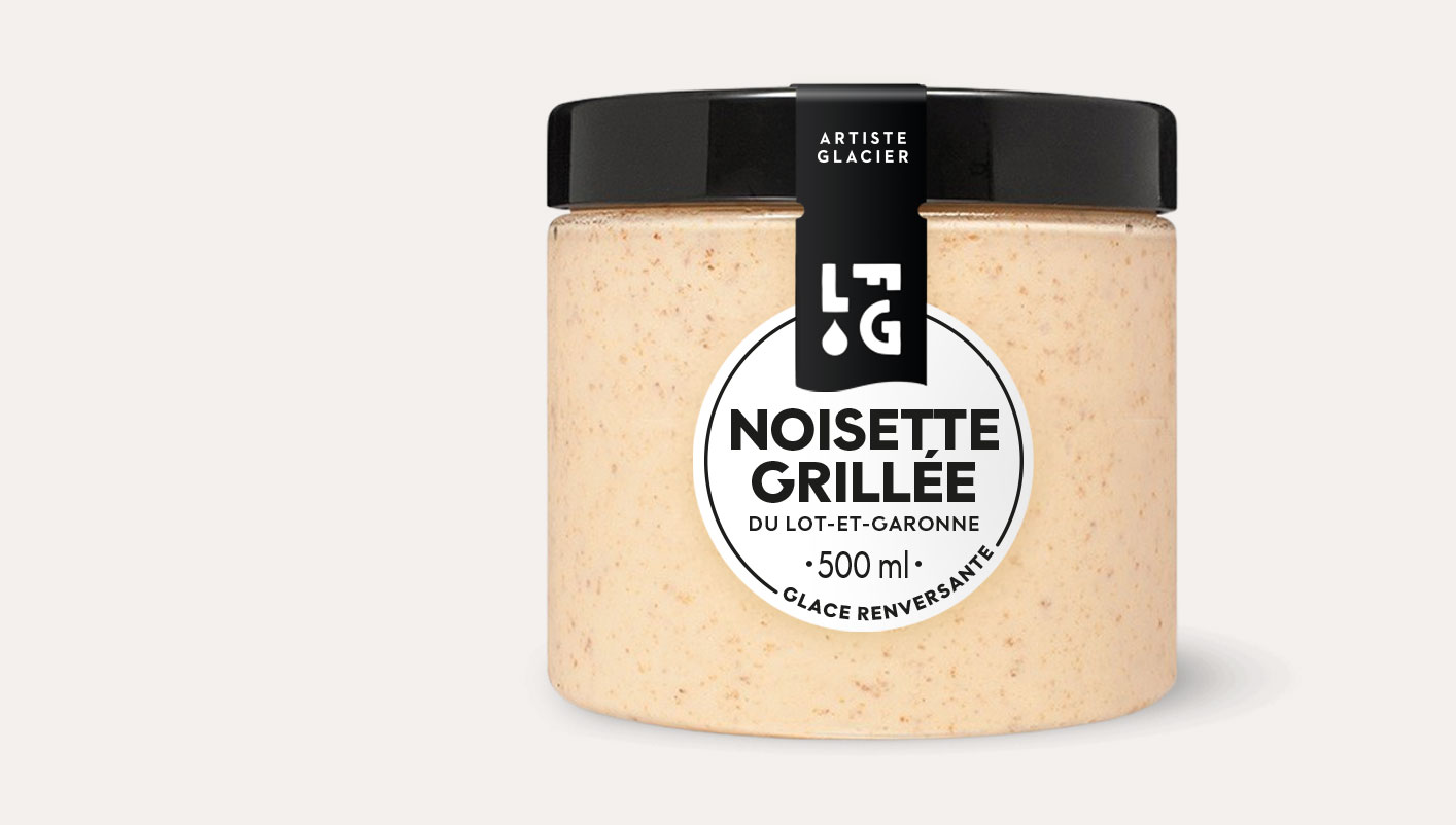 Glace artisanale à la noisette grillée du Lot