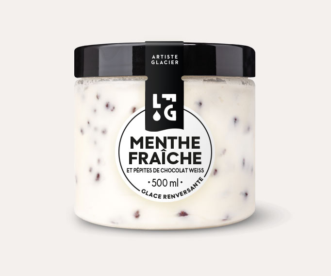 Crème glacée artisanale menthe fraîche et chocolat Weiss®