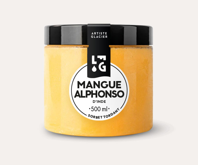 Sorbet plein fruit artisanal mangue Alphonso d'Inde
