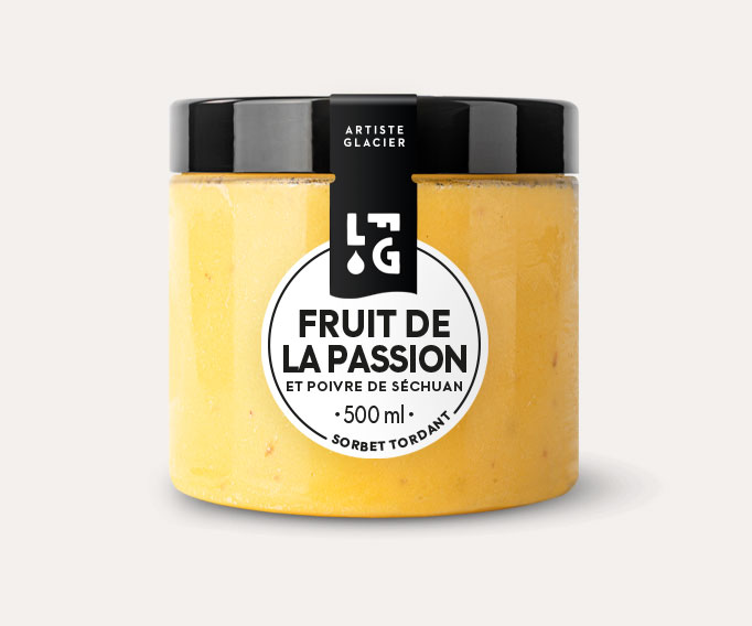 Sorbet Plein Fruit artisanal fruit de la passion et poivre