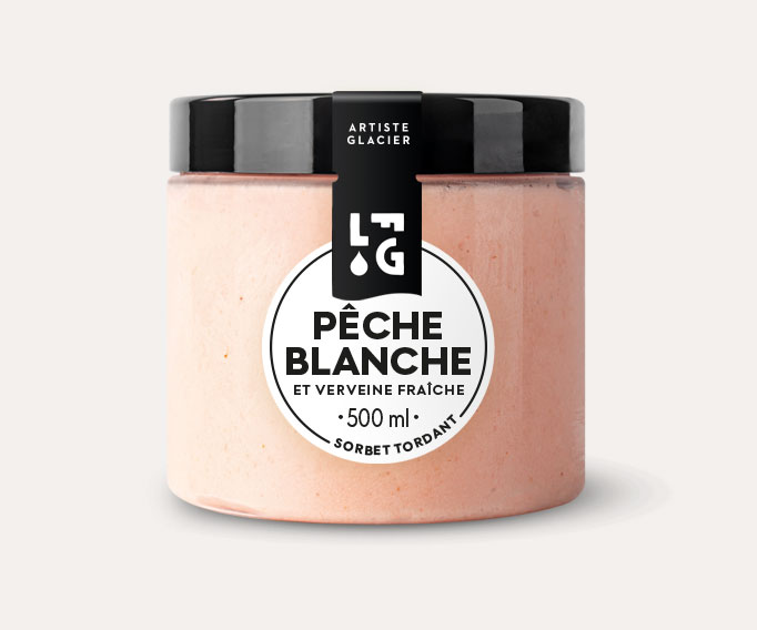 Sorbet Plein fruit Pêche blanche et verveine fraîche