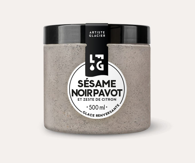 Crème glacée Sésame noir Pavot et zeste de citron