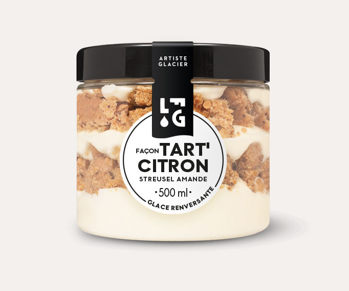 Glace façon tart' citron et streusel amande