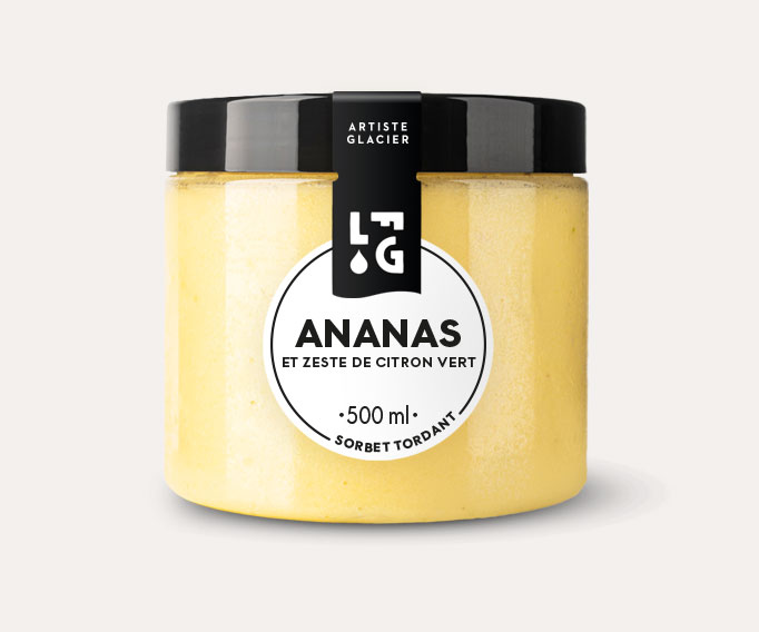 Sorbet Plein Fruit ananas zestes de citron vert
