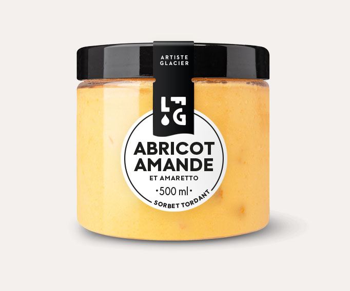 Sorbet plein fruit abricot amande et Amaretto