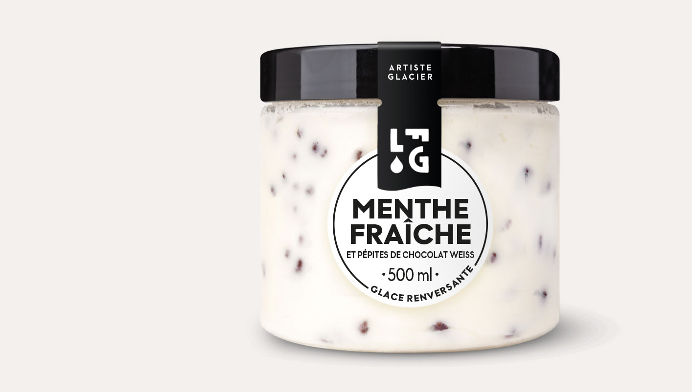 Crème glacée artisanale menthe fraîche et chocolat Weiss®