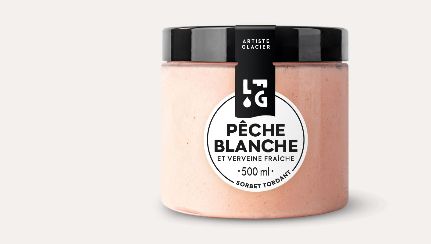 Sorbet Plein fruit Pêche blanche et verveine fraîche