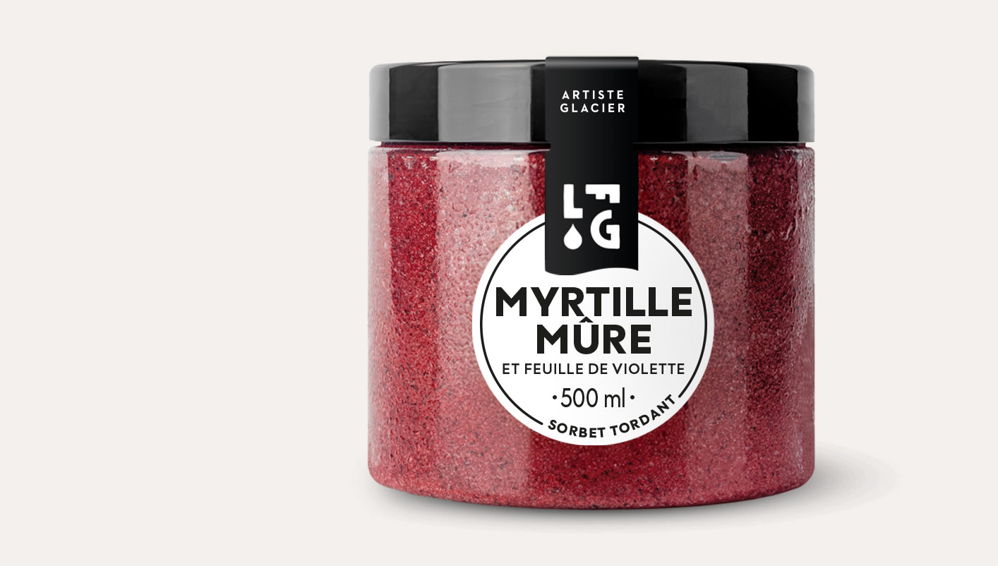 Sorbet Plein Fruit artisanal myrtille mûre violette