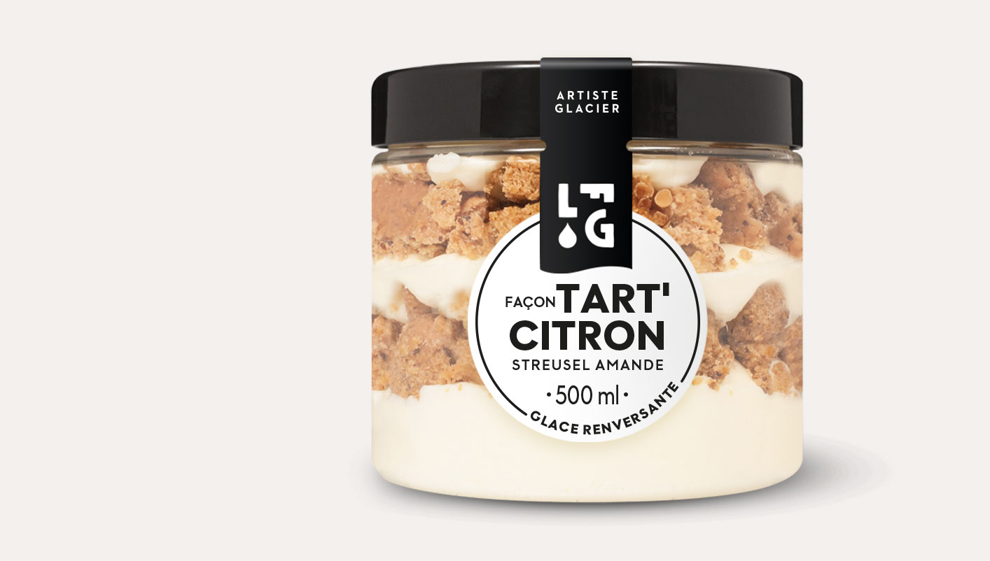 Glace façon tart' citron et streusel amande