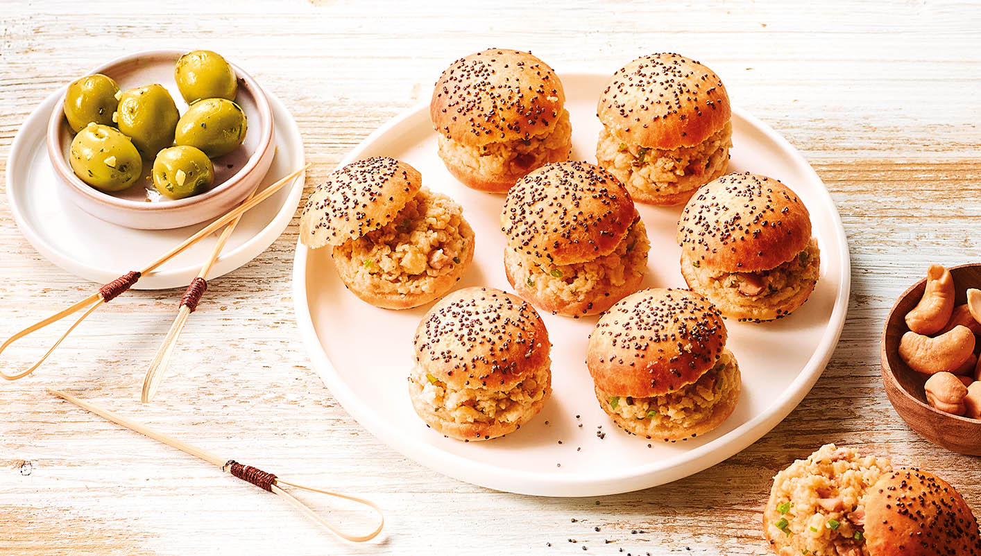 8 Mini brioches brouillade aux cèpes