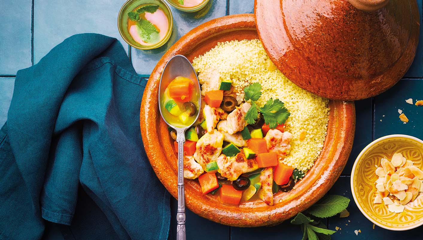 Tajine de poulet citron et olives