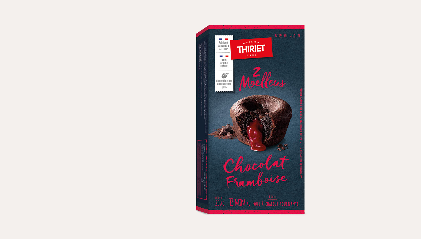 2 moelleux chocolat framboise