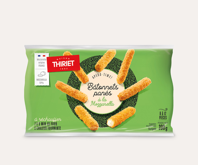 Bâtonnets panés à la mozzarella