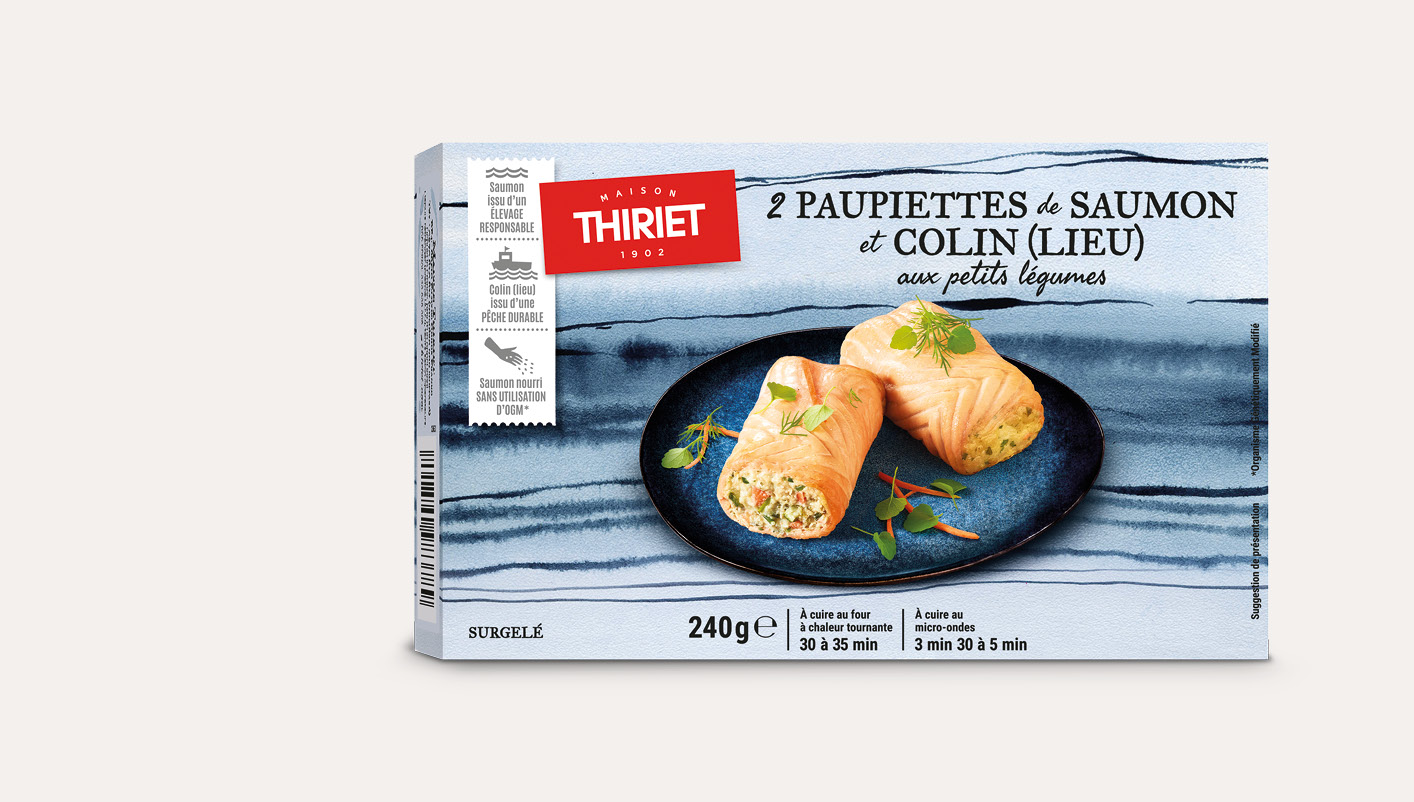 2 Paupiettes de saumon et colin (lieu) aux petits légumes