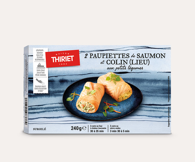 2 Paupiettes de saumon et colin (lieu) aux petits légumes