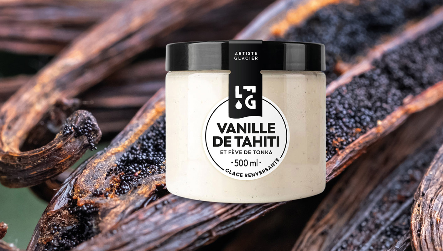Crème glacée artisanale vanille de Tahiti et fève de tonka