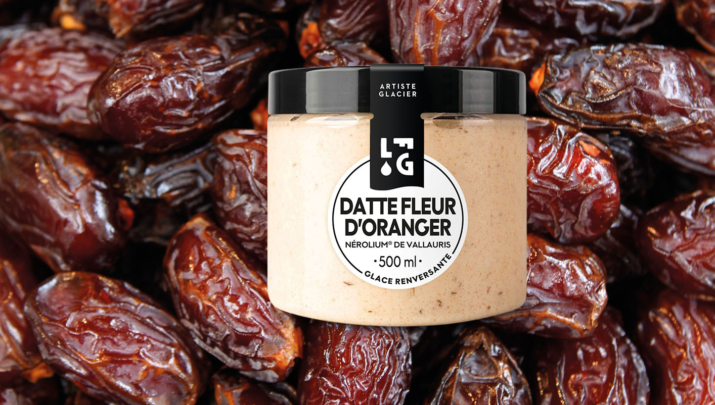 Crème glacée Datte Medjool et fleur d'oranger