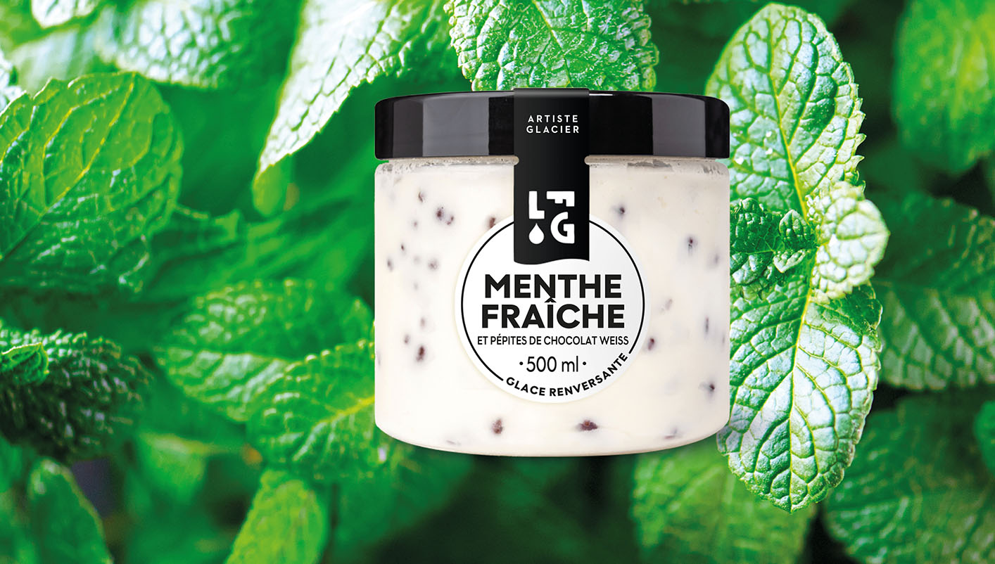 Crème glacée artisanale menthe fraîche et chocolat Weiss®