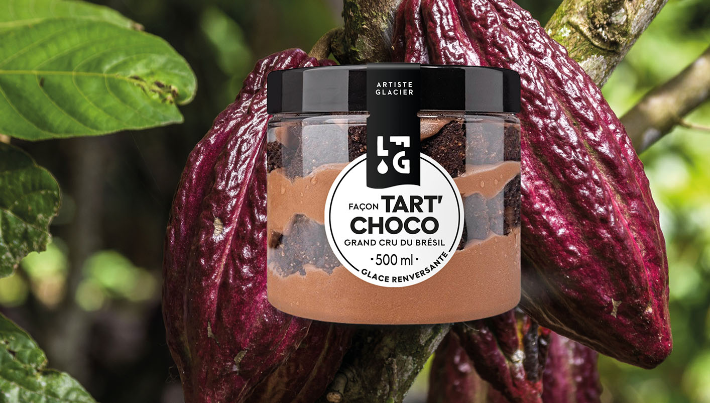 Crème glacée artisanale façon tart'choco grand cru du Brésil