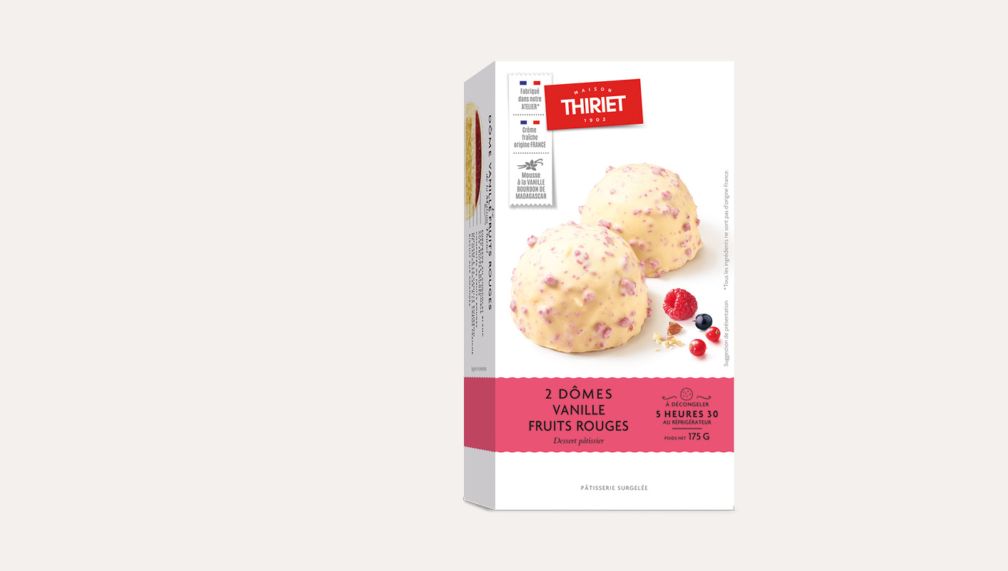 2 Dômes vanille/fruits rouges