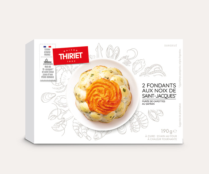 2 Fondants aux noix de Saint-Jacques*, purée carottes safran