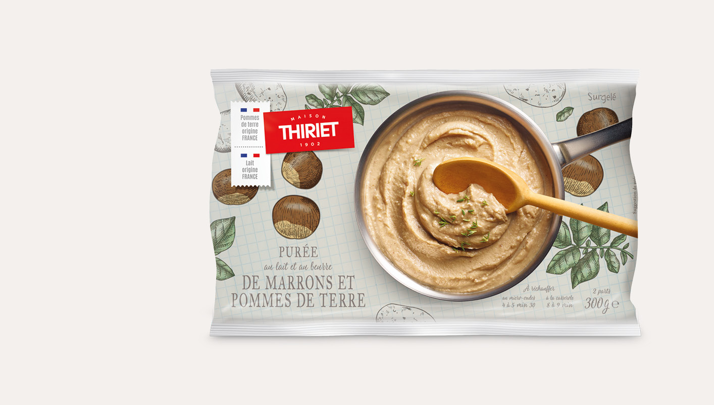 Purée de marrons et pommes de terre au lait et au beurre