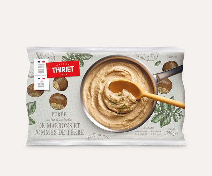 Purée de marrons et pommes de terre au lait et au beurre