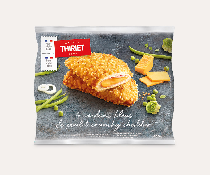 4 cordons bleu de poulet crunchy cheddar