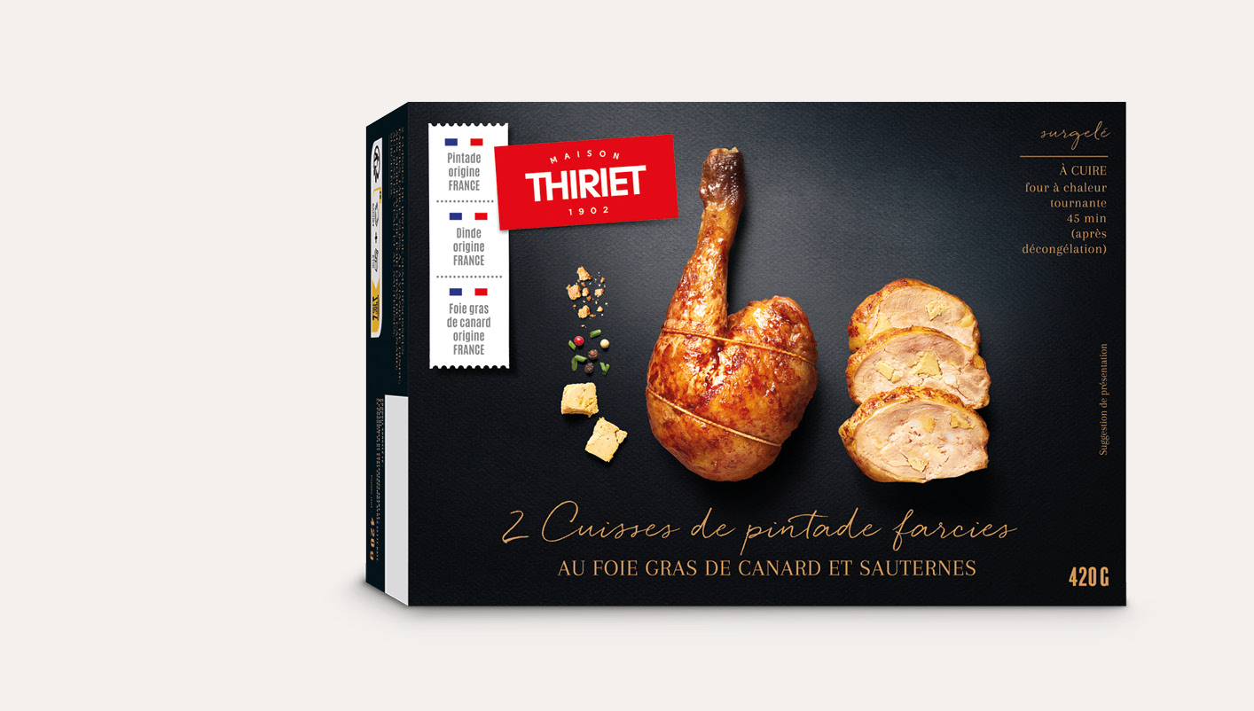 2 cuisses de pintade farcies au foie gras de canard