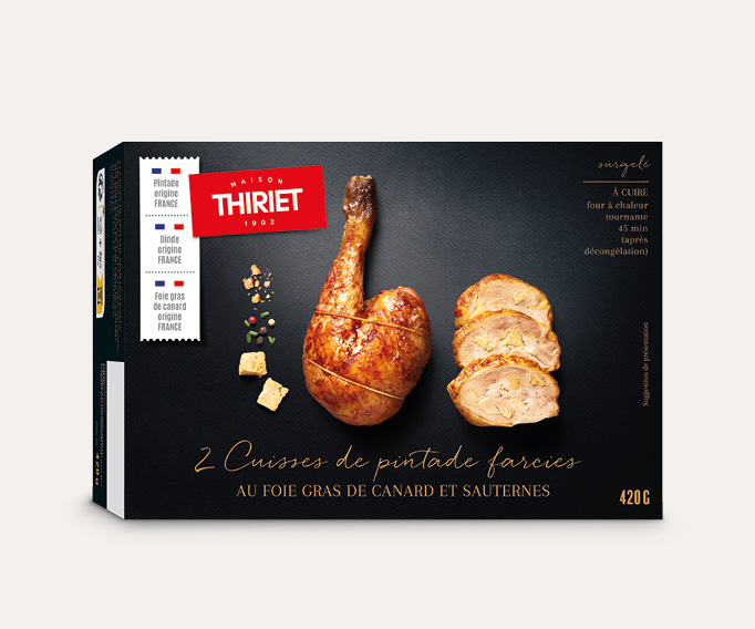 2 cuisses de pintade farcies au foie gras de canard