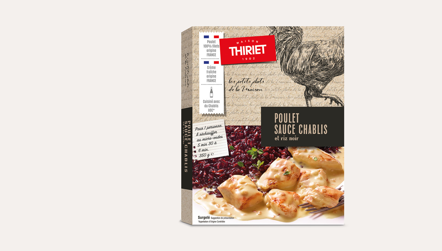 Poulet sauce chablis et riz noir