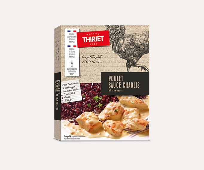 Poulet sauce chablis et riz noir