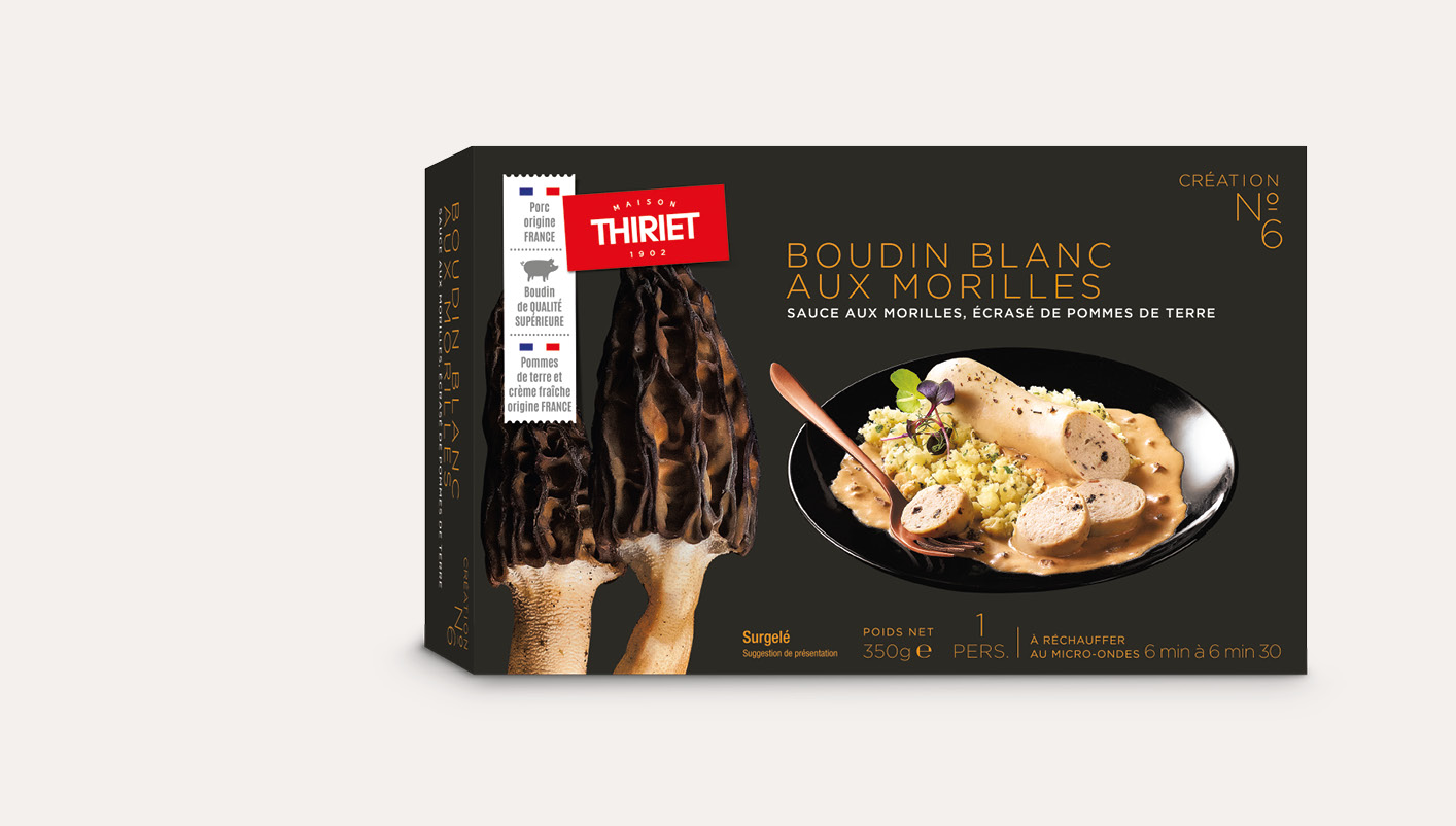 Boudin blanc et sauce aux morilles, écrasé de pomme de terre