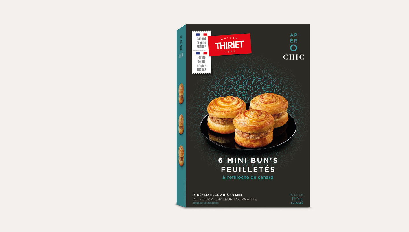 6 mini bun's feuilletés à l'effiloché de canard