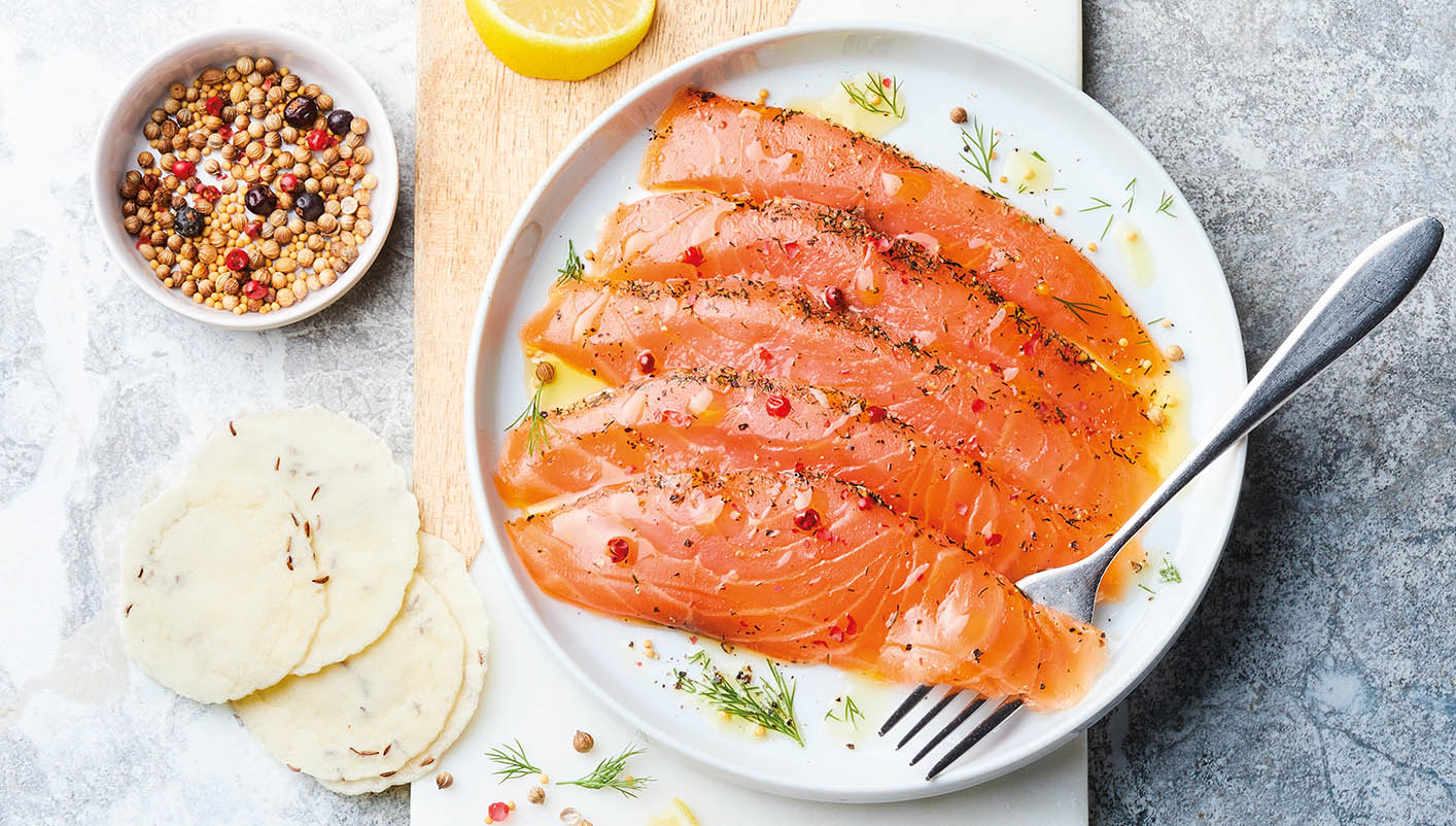 Emincés de saumon gravlax