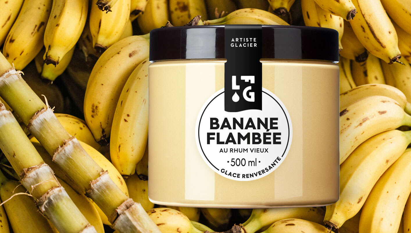 Glace Banane Flambée au vieux rhum