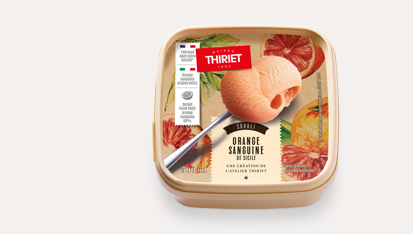 Sorbet Plein Fruit Orange sanguine de Sicile