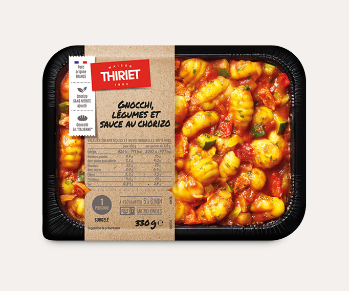 Gnocchi, légumes et sauce au chorizo